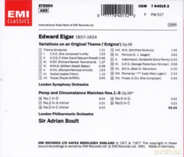 Adrian Boult: Elgar Enigma Variations [CD]