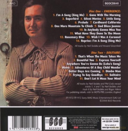 Neil Sedaka: Emergence/Solitaire [2CD]