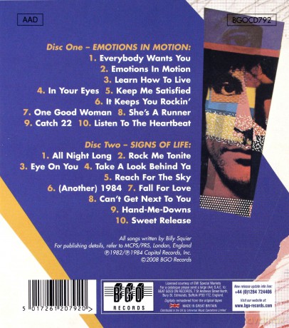 Billy Squier: Emotions In Motion/Signs Of Life [2CD]