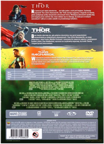 Thor Trylogia: Thor / Thor: Mroczny Świat / Thor: Ragnarok [BOX] [3DVD]