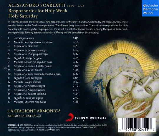 La Stagione Armonica: Alessandro Scarlatti: Easter Responsori of the Holy Week - The Holy Saturday [CD]