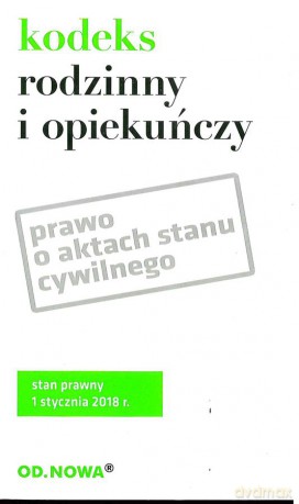 Kodeks rodzinny i opiekuńczy 01.2018 [KSIĄŻKA]
