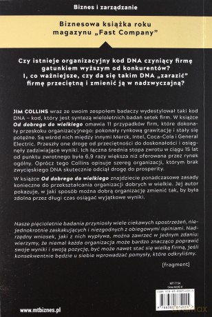 Od dobrego do wielkiego. Czynniki trwałego rozwoju i zwycięstwa - Jim Collins [KSIĄŻKA]