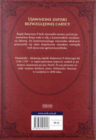 Pamiętniki cesarzowej Katarzyny II jej własną ręką spisane - Katarzyna Ii [KSIĄŻKA]