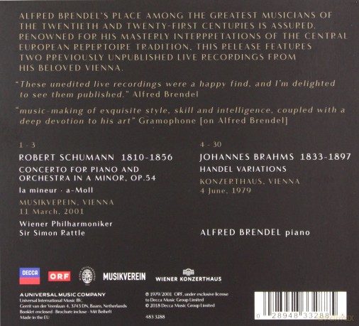 Alfred Brendel: Live In Vienna [CD]