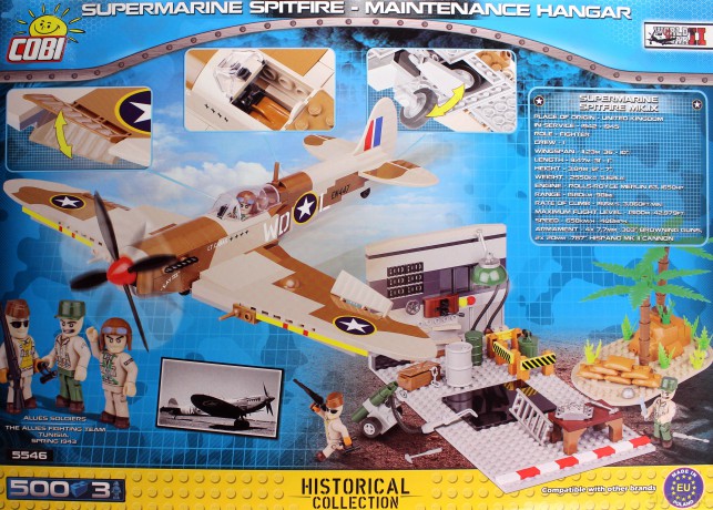 Small Army 500 el. Supermarine Spitfire MK.IX Maintenance Hangar [KLOCKI]