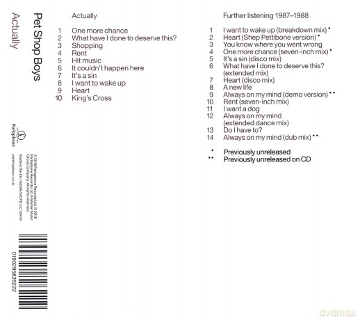 Pet Shop Boys: Actually: Further Listening 1987 - 1988 [2CD]