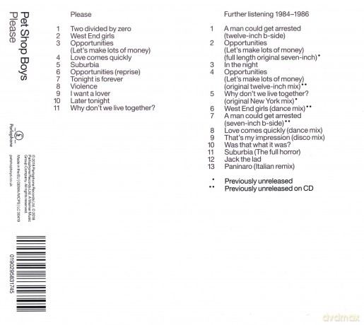 Pet Shop Boys: Please: Further Listening 1984-1986 [2CD]