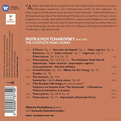Viktoria Postnikova: Tchaikovsky: The Complete Piano Works [7CD]