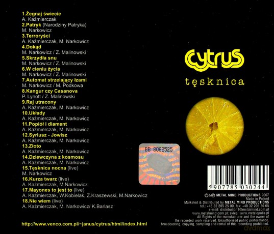 Cytrus: Tęsknica [CD]