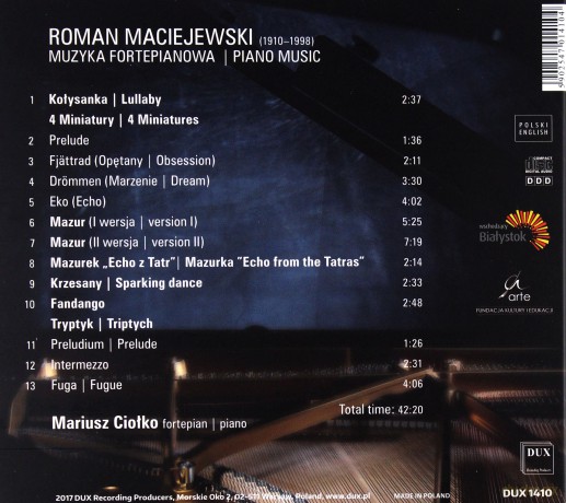 Mariusz Ciołko: Roman Maciejewski Muzyka Fortepianowa [CD]