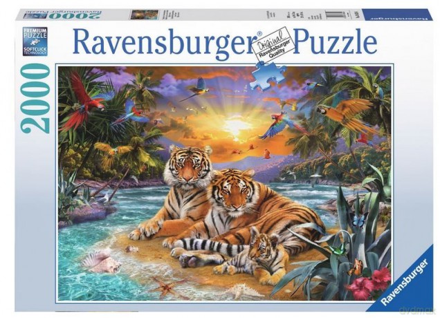 RAVENSBURGER 2000 el. Rodzina tygrysów [PUZZLE]