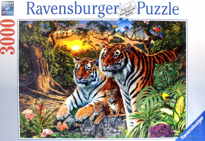 RAVENSBURGER 3000 elementów, Ukryty tygrys [PUZZLE]