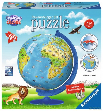 RAVENSBURGER Puzzle 180 el. Globus w języku angielskim [PUZZLE]