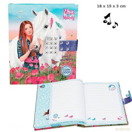 Pamiętnik na kod Miss Melody niebieski