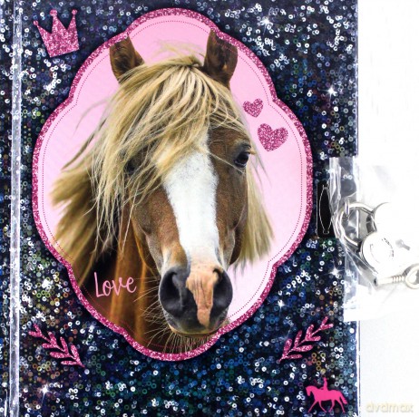 Pamiętnik z kłódką Horses dreams granatowy