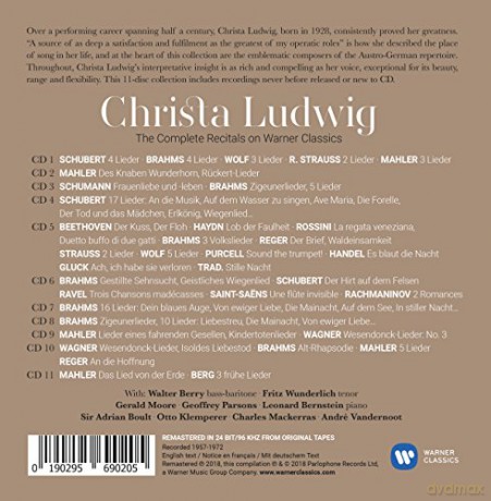 Christa Ludwig: The Complete Recitals On Warner Classics [11CD]