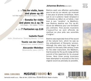 Brahms: Horn Trio Faust Van Der Zwart Melnikov (digipack) [CD]