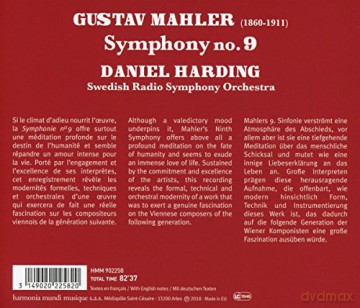 Mahler: Symphony No 9 Swedish Radio Symphony Orchestra Harding [CD]