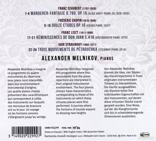 Alexander Melnikov: Four Composers Four Pieces Four Pianos (digipack) [CD]