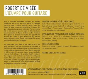 Robert De Visee Rafael Andia: Complete Works For Guitar [2CD]