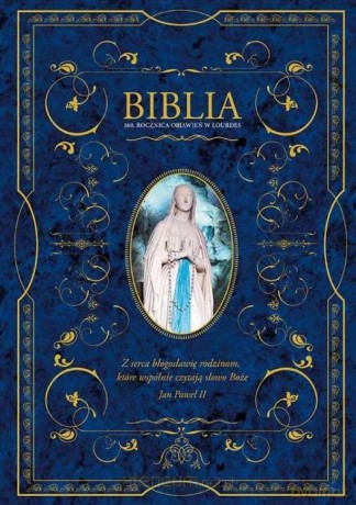 Biblia z obwolutą Matka Boska z Lourdes - Kazimierz Romaniuk [KSIĄŻKA]