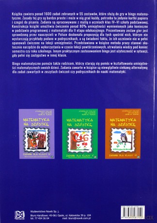 Bingo matematyczne. Gry matematyczne dla klas IV-VI - Joanna Świercz [KSIĄŻKA]