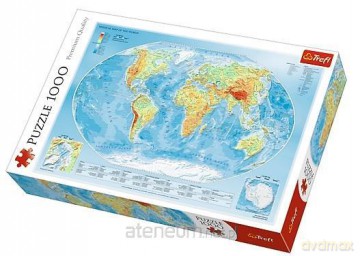 TREFL 1000 el. Mapa fizyczna świata (10463) [PUZZLE]