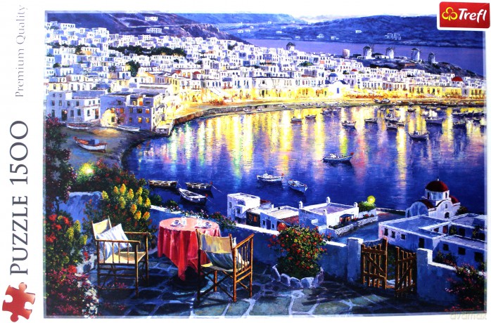 TREFL 1500 el. Mykonos o zachodzie słońca (26144) [PUZZLE]