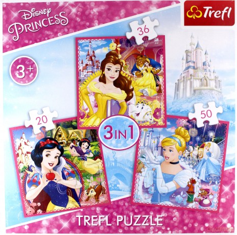 TREFL 3w1 Zaczarowany świat Księżniczek [PUZZLE]
