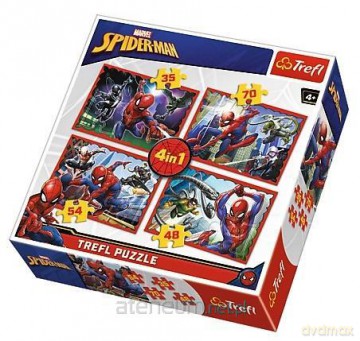 TREFL 4w1 W sieci Spider-mana (34293) [PUZZLE]