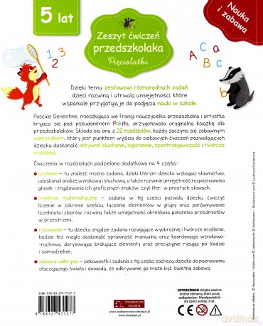 Zeszyt ćwiczeń przedszkolaka. Pięciolatki - Pascale Genestine "Pakita" [KSIĄŻKA]