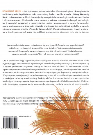 O podmiotowości istot żywych. Studium fenomenologiczne - Romualda Lelek [KSIĄŻKA]