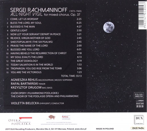 Sergei Rachmaninoff Całonocne Czuwanie na chór mieszany op. 37 (1915) [CD]