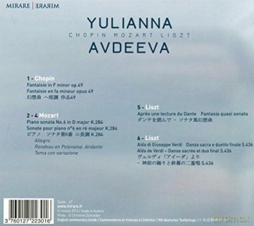 Yulianna Avdeeva: Chopin Mozart Liszt (digipack) [CD]