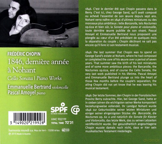 Chopin: 1846 Derniere Annee Nohant Bertrand Amoyel [CD]