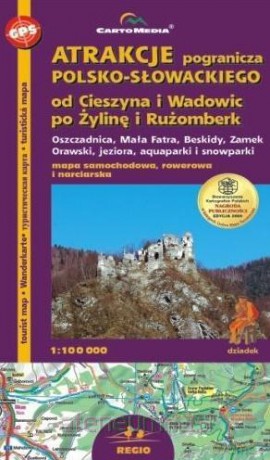 Atrakcje pogranicza polsko-słowackiego mapa 1:100 000 [KSIĄŻKA]
