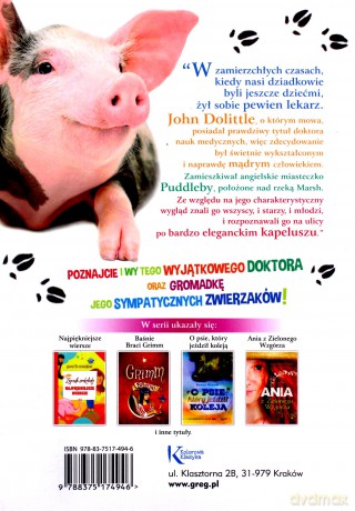 Doktor Dolittle i jego zwierzęta kolor - Hugh Lofting [KSIĄŻKA]
