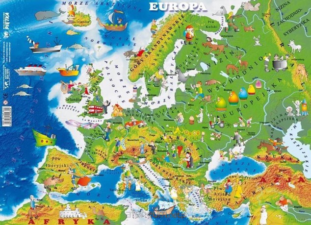Europa mapa fizczna. Podkładka na biurko [KSIĄŻKA]