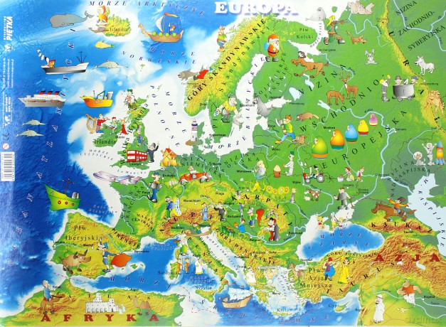 Europa mapa fizczna. Podkładka na biurko [KSIĄŻKA]