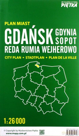 Gdańsk, Gdynia, Sopot 1:26 000 plan miasta