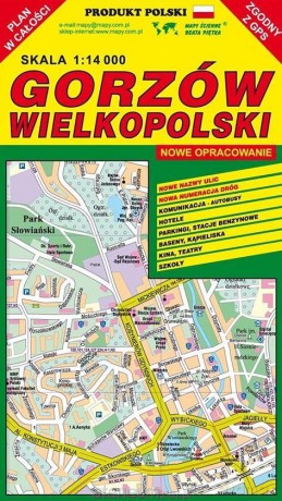 Gorzów Wielkopolski 1:14 000 plan miasta