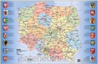 Mapa drogowo-administracyjna Polski. Podkładka [KSIĄŻKA]