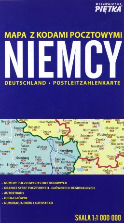 Niemcy 1:1 000 000 mapa z kodami pocztowymi