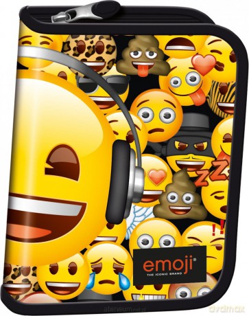 Piórnik dwuklapkowy bez wyposażenia Emoji