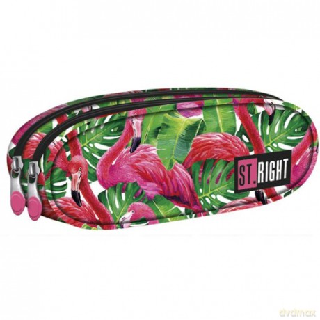 Piórnik saszetka dwukomorowa Flamingo