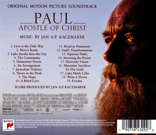 Paul, Apostle of Christ soundtrack (Jan A. P. Kaczmarek) [CD]