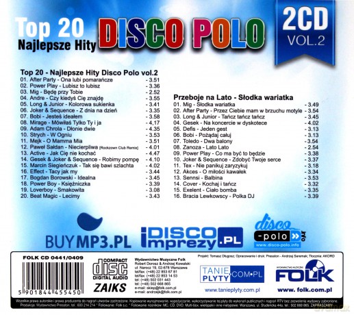 Top 20 Najlepsze Hity Disco Polo vol. 2 [2CD]