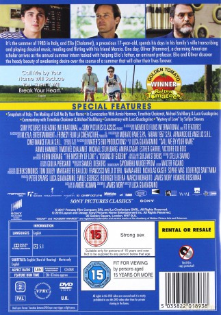 Call Me By Your Name (Tamte dni, tamte noce) [DVD]
