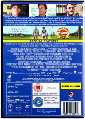 Call Me By Your Name (Tamte dni, tamte noce) [DVD]